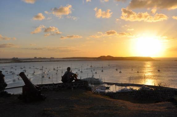 Admirando o pôr-do-sol em Marigot - St. Martin (Caribe)